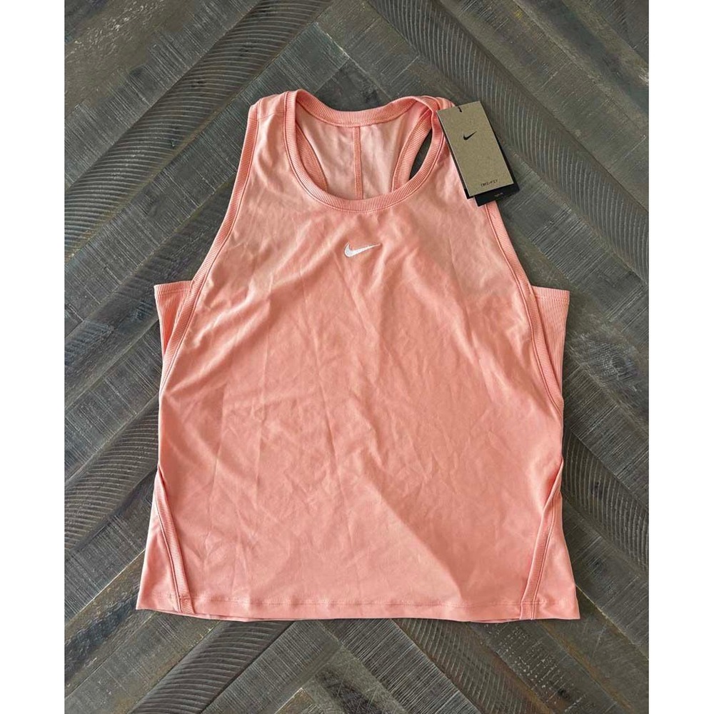 Nike Womens Dri-FIT Tennis Tank Top Peach Coral FD5584-842 Size L NWT
